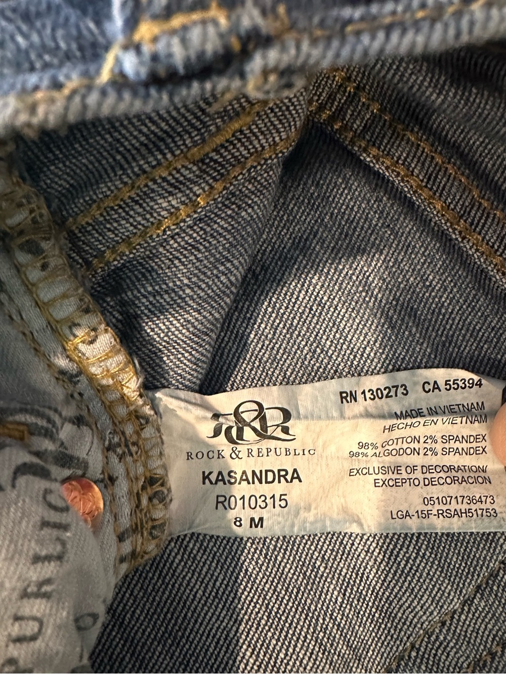 Rock & Republic Kasandra Straight Leg Jeans Women’s Size 8 Medium Wash Stretch - Picture 7 of 9